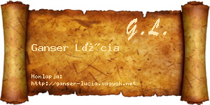 Ganser Lúcia névjegykártya